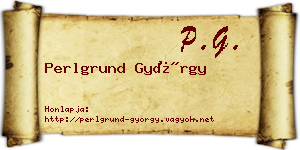 Perlgrund György névjegykártya